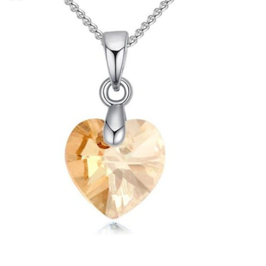 Mini Necklaces Crystals Small Silver Heart Pendant - The Jewellery House