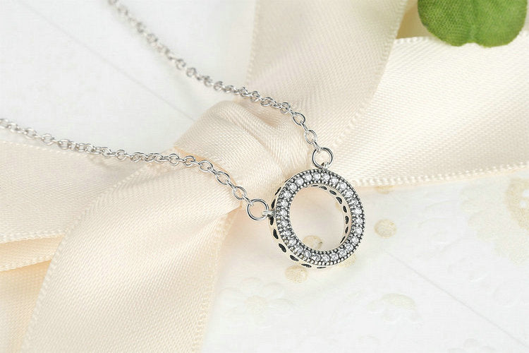 Romantic Sterling Silver Circle Pendant Necklaces - The Jewellery House