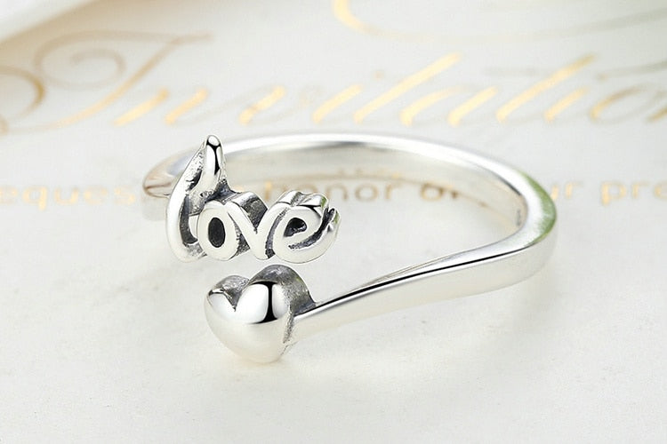 Open Sterling Silver Love Heart Ring - The Jewellery House