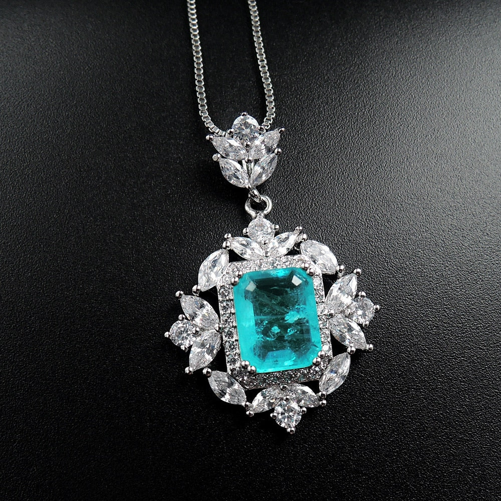 Silver Wedding Tourmaline Necklace Pendant - The Jewellery House