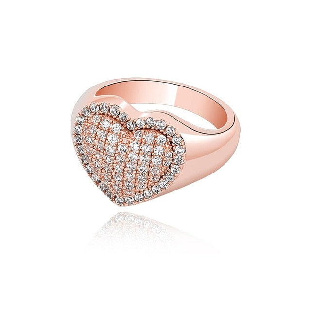 The Heart Of Silver Cubic Zirconia Ring - the jewellery house