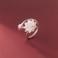 Argent Pur Chinese Style Elegant Pure White Lotus Adjustable Opening Ring Elegant