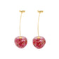 New Net Red Temperament French Dried Cherry Long Sweet And Fashionable Cherry Earrings