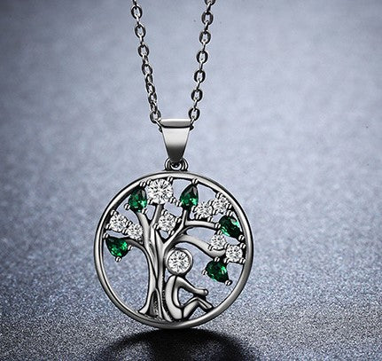 Popular 925 Sterling Silver Rely Tree of Life Pendant Necklaces Women Fashion Jewelry Gift SCN094