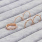 European And American Jewelry Rose Gold Stackable Diamonds Set Of Five Sets Of Rings BohemiaJ