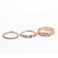 European And American Jewelry Rose Gold Stackable Diamonds Set Of Five Sets Of Rings BohemiaJ