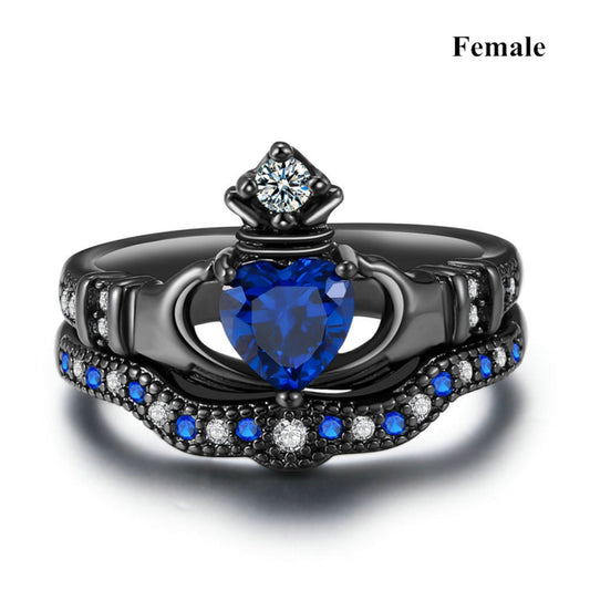 Crown love sapphire female ring