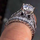 Platinum-plated zircon-plated couple ring