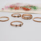 European And American Jewelry Rose Gold Stackable Diamonds Set Of Five Sets Of Rings BohemiaJ