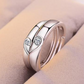 Silver heart diamond ring couple love wedding ring engagement diamond ring men and women marriage wedding heart