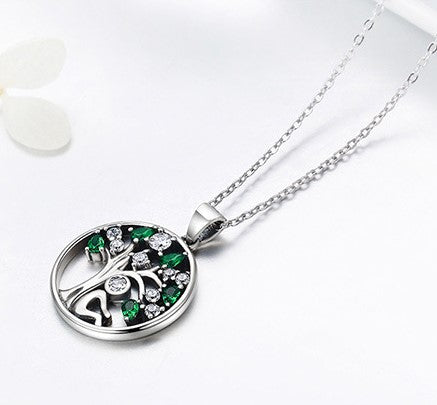 Popular 925 Sterling Silver Rely Tree of Life Pendant Necklaces Women Fashion Jewelry Gift SCN094