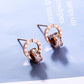 Stainless Steel Rose Gold Double Ring Stud Earrings