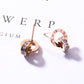 Stainless Steel Rose Gold Double Ring Stud Earrings