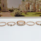 European And American Jewelry Rose Gold Stackable Diamonds Set Of Five Sets Of Rings BohemiaJ