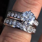 Platinum-plated zircon-plated couple ring