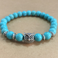 Natural Stone Owl Head Yoga Bracelet