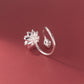 Argent Pur Chinese Style Elegant Pure White Lotus Adjustable Opening Ring Elegant