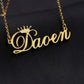 Cursive Crown Name Customized Personalized Nameplate Necklace - The Jewellery House