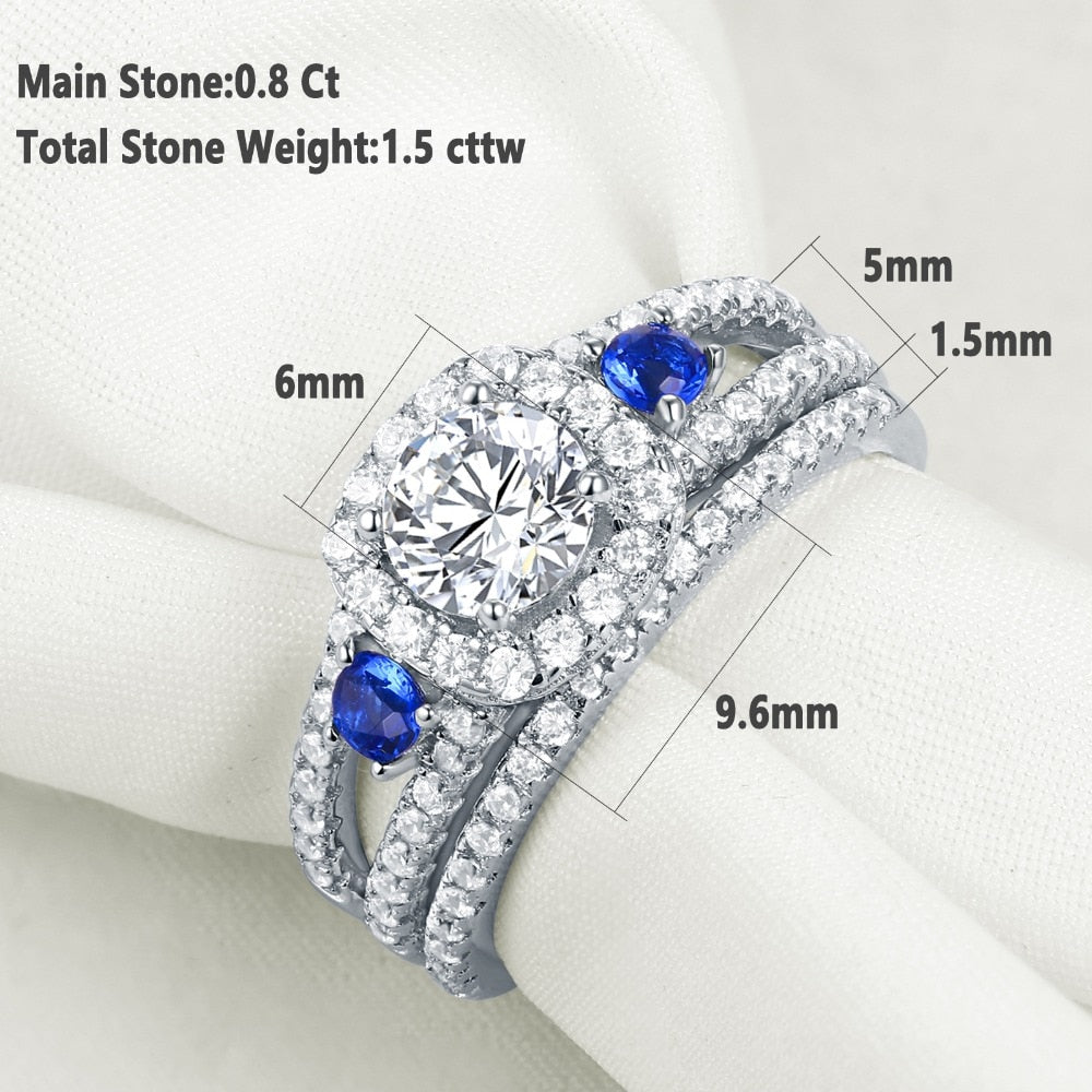 Blue Side Sterling Silver 925 Wedding Rings - the jewellery house