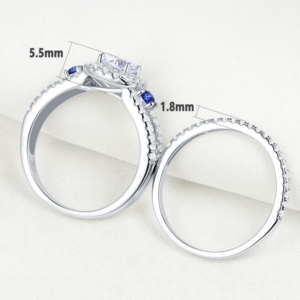 Blue Side Sterling Silver 925 Wedding Rings - the jewellery house