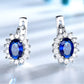 Silver Sapphire Clip Earrings Blue - the jewellery house
