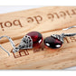 Round Garnet Drop Ruby Earrings Silver - The Jewellery House