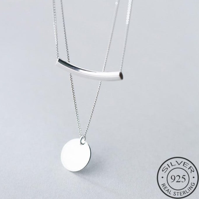 Silver Minimalist Choker Pendant Necklaces - The Jewellery House