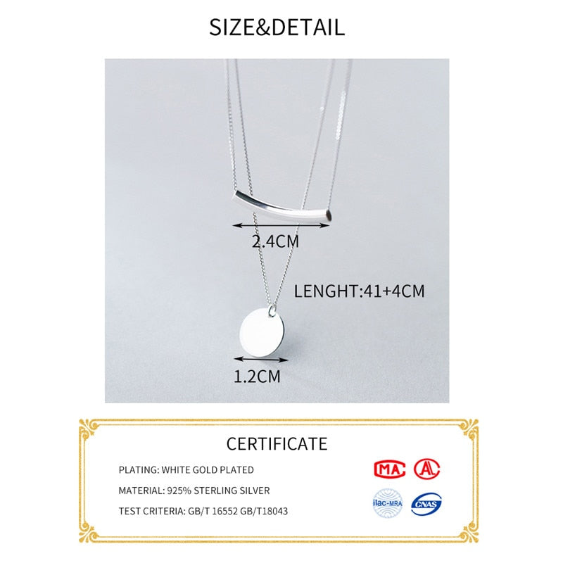 Silver Minimalist Choker Pendant Necklaces - The Jewellery House