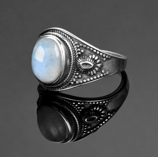 Moonstone Silver Rings Jewelry - the jewellery house