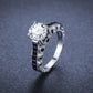 Silver Elegant Black Spinel Engagement Rings