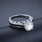Silver Elegant Black Spinel Engagement Rings