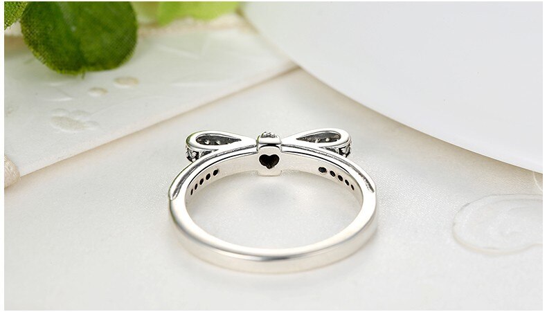 Silver Crystal Bow Knot Wedding Ring - The Jewellery House