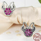 Silver Mouse Sparkling Stud Earrings -The Jewellery House