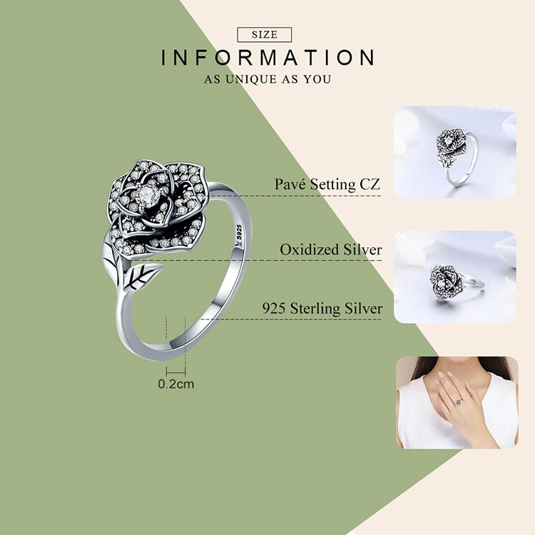 Silver Rose Ring For  Wedding Engagement - the Jewellery House