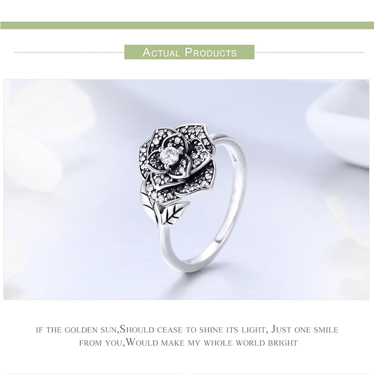 Silver Rose Ring For  Wedding Engagement - the Jewellery House