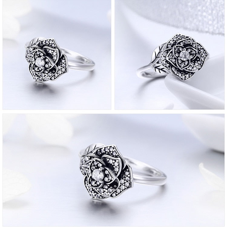 Silver Rose Ring For  Wedding Engagement - the Jewellery House