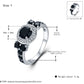Silver Jewelry Bague Black Spinel Engagement Rings - The Jewellery House
