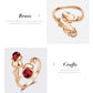 Light Siam Crystals Rose Flower Ring - The Jewellery House