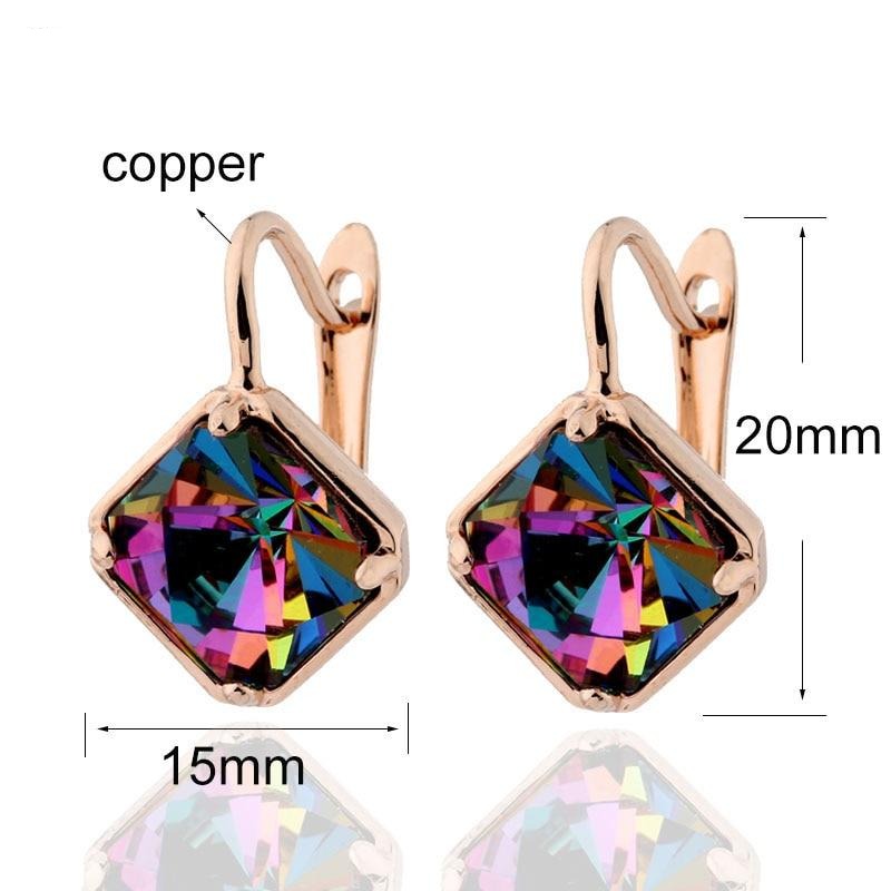 Cube Square Drop Fashion Earrings - The Jewellery House