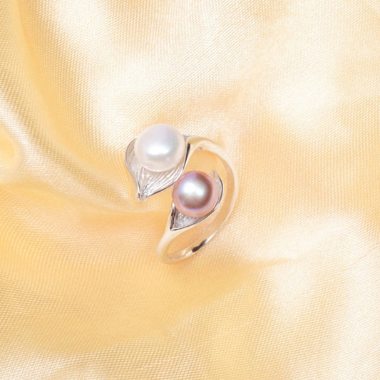 Natural Double Pearl Ring for Women - the jewellery house