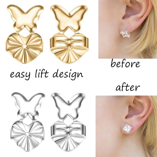 Butterfly Shape Earrings Lifters for Stretched Earlobes - the jewellery house