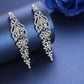 Silver color Crystal Long Drop Earrings Elegant Vase Shape - the jewellery house