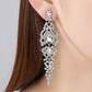Silver color Crystal Long Drop Earrings Elegant Vase Shape - the jewellery house