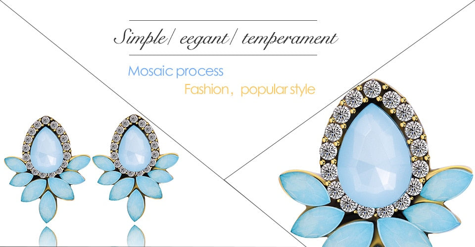 Water Drop Crystal Jewellery Earrings -the jewellery house