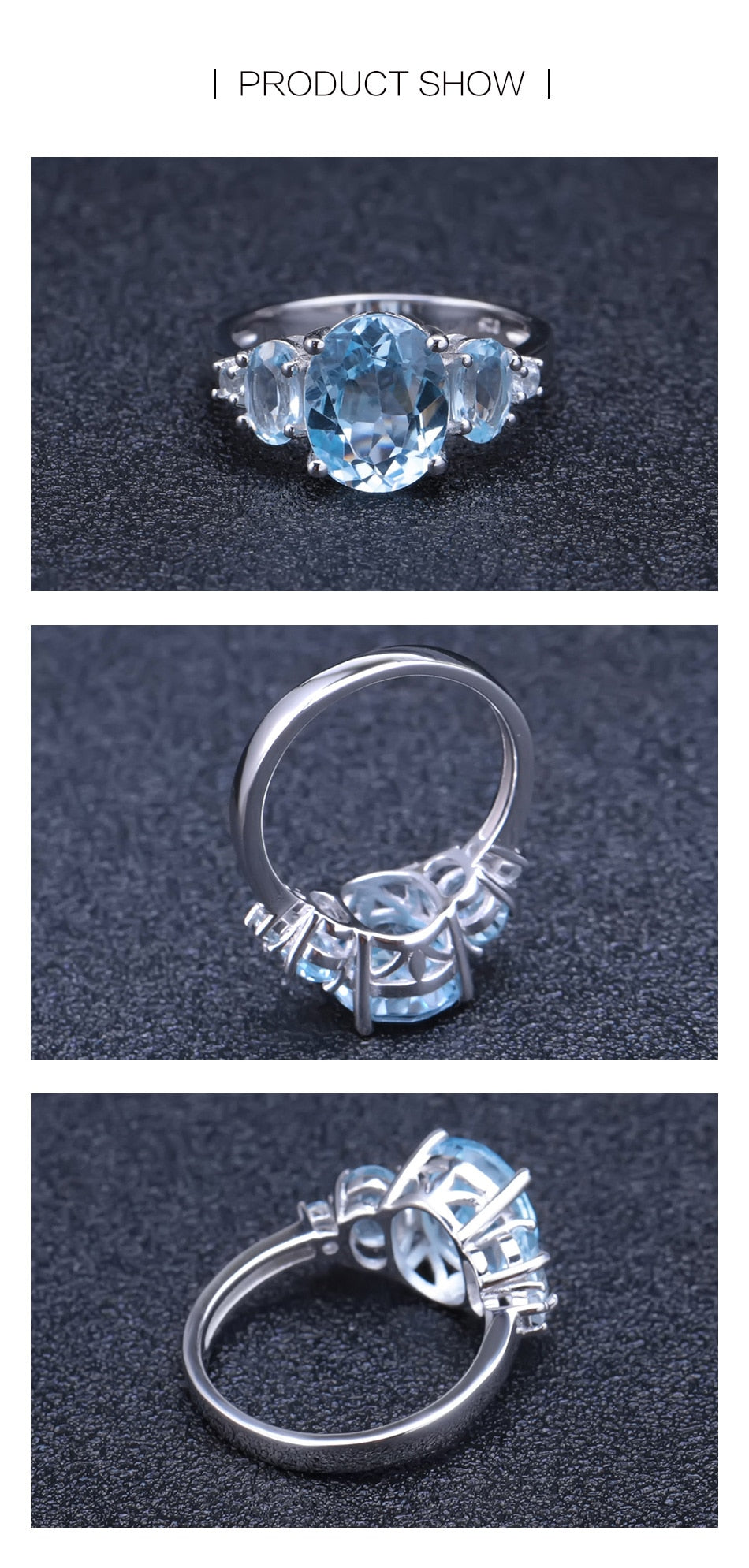 Sky Stone Blue Topaz Wedding Ring - the jewellery house