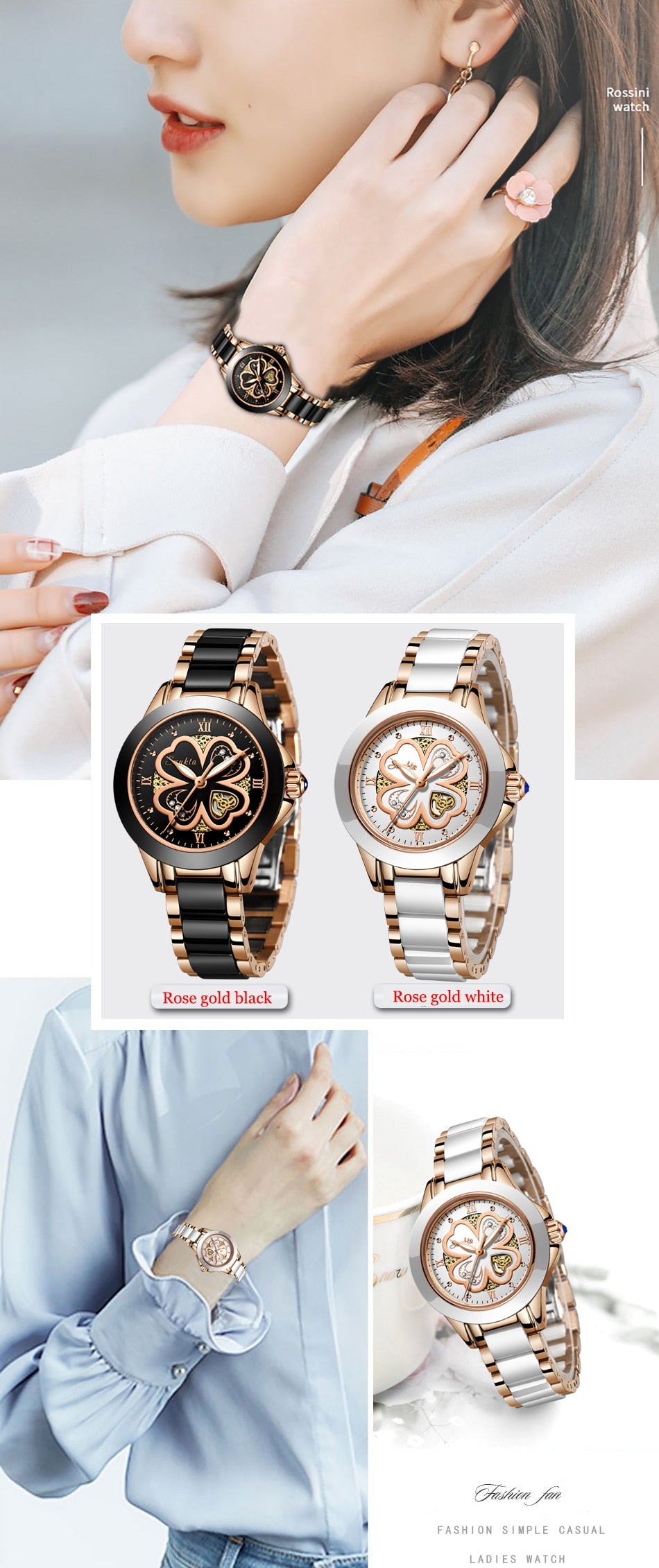 Fashion Women Rose Gold Bracelet Watch - The Jewellery House