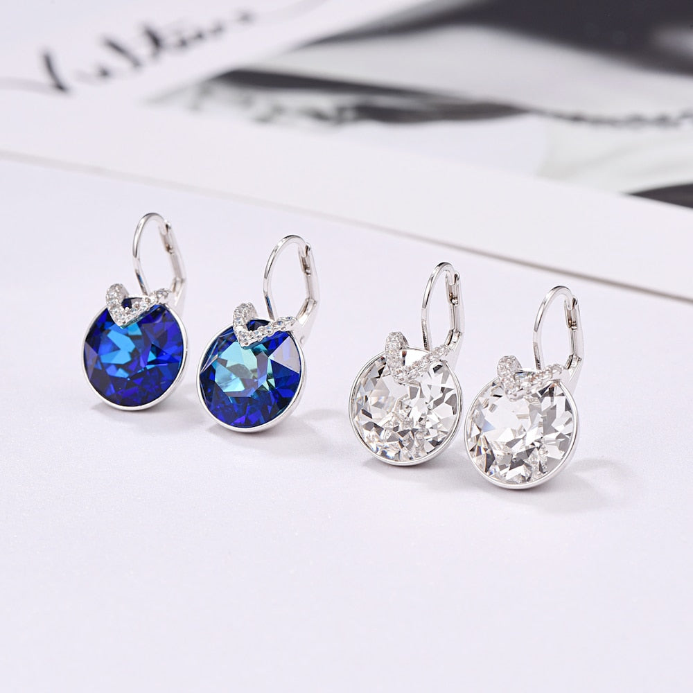 Crystals Swarovski Bella Earrings Blue V Stud Earrings - The Jewellery House