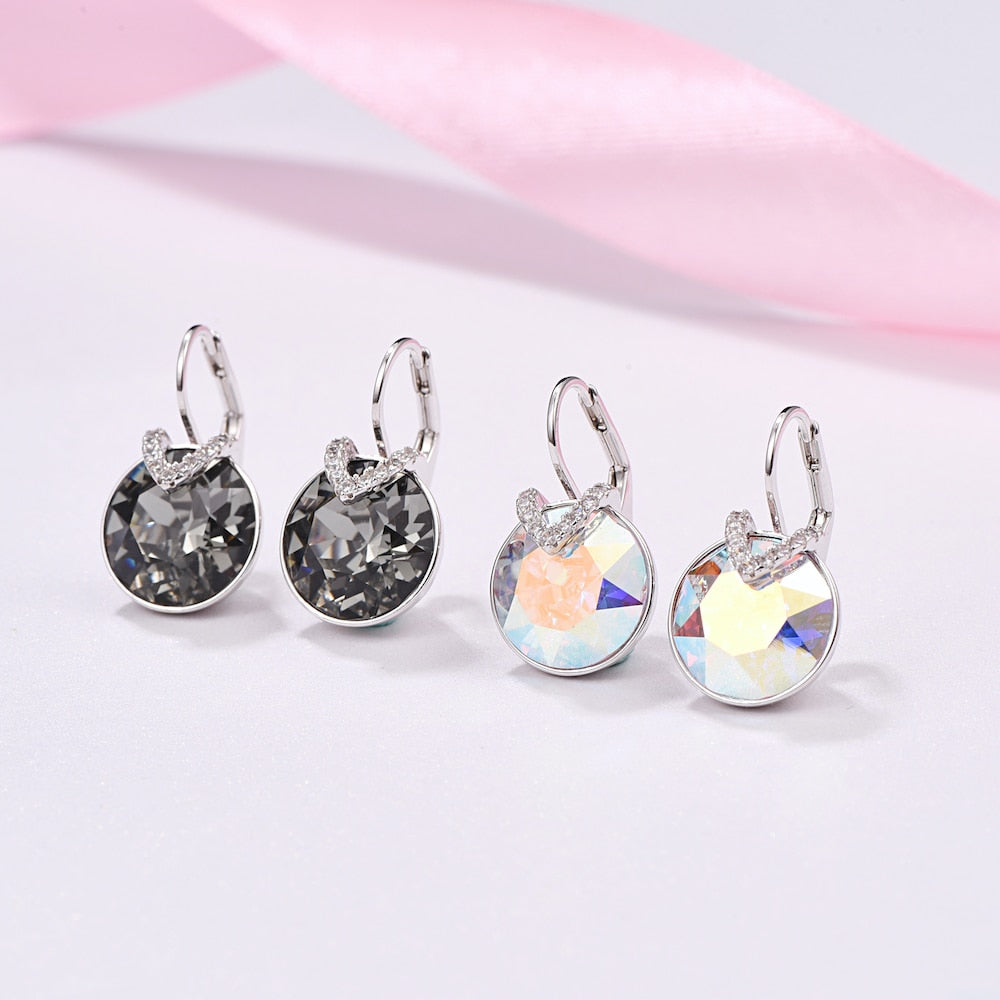 Crystals Swarovski Bella Earrings Blue V Stud Earrings - The Jewellery House