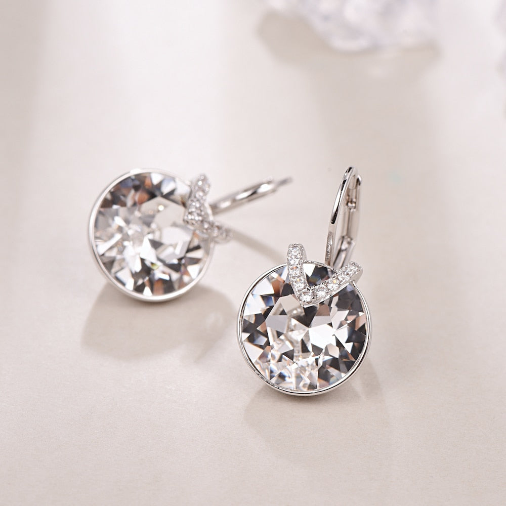 Crystals Swarovski Bella Earrings Blue V Stud Earrings - The Jewellery House