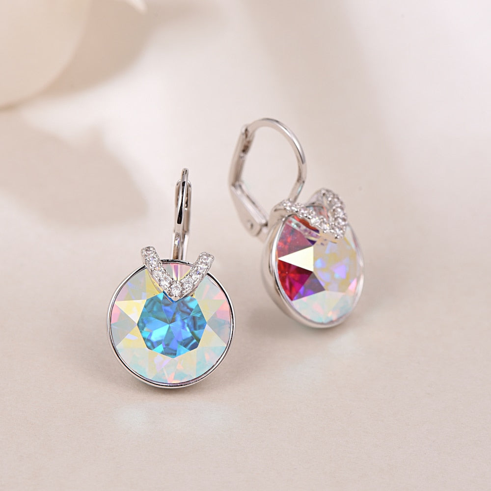 Crystals Swarovski Bella Earrings Blue V Stud Earrings - The Jewellery House